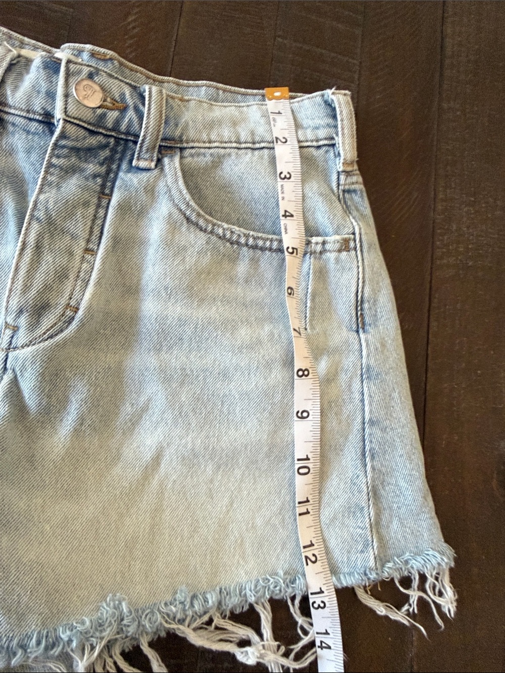 Anthropologie Pilcro Light Blue Frayed Hem Denim Shorts - Picture 8 of 11